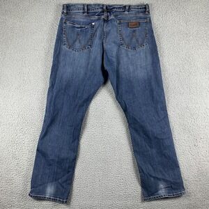 Wrangler Jeans Mens 38x32 (Fits 36x31) Blue Retro Slim Straight Western Cowboy